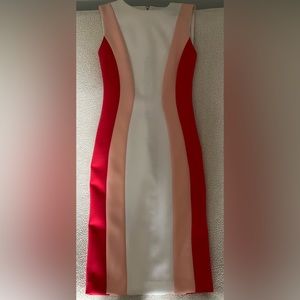 Calvin Klein Pink and White Sheath Dress, Size 2            New With Tags